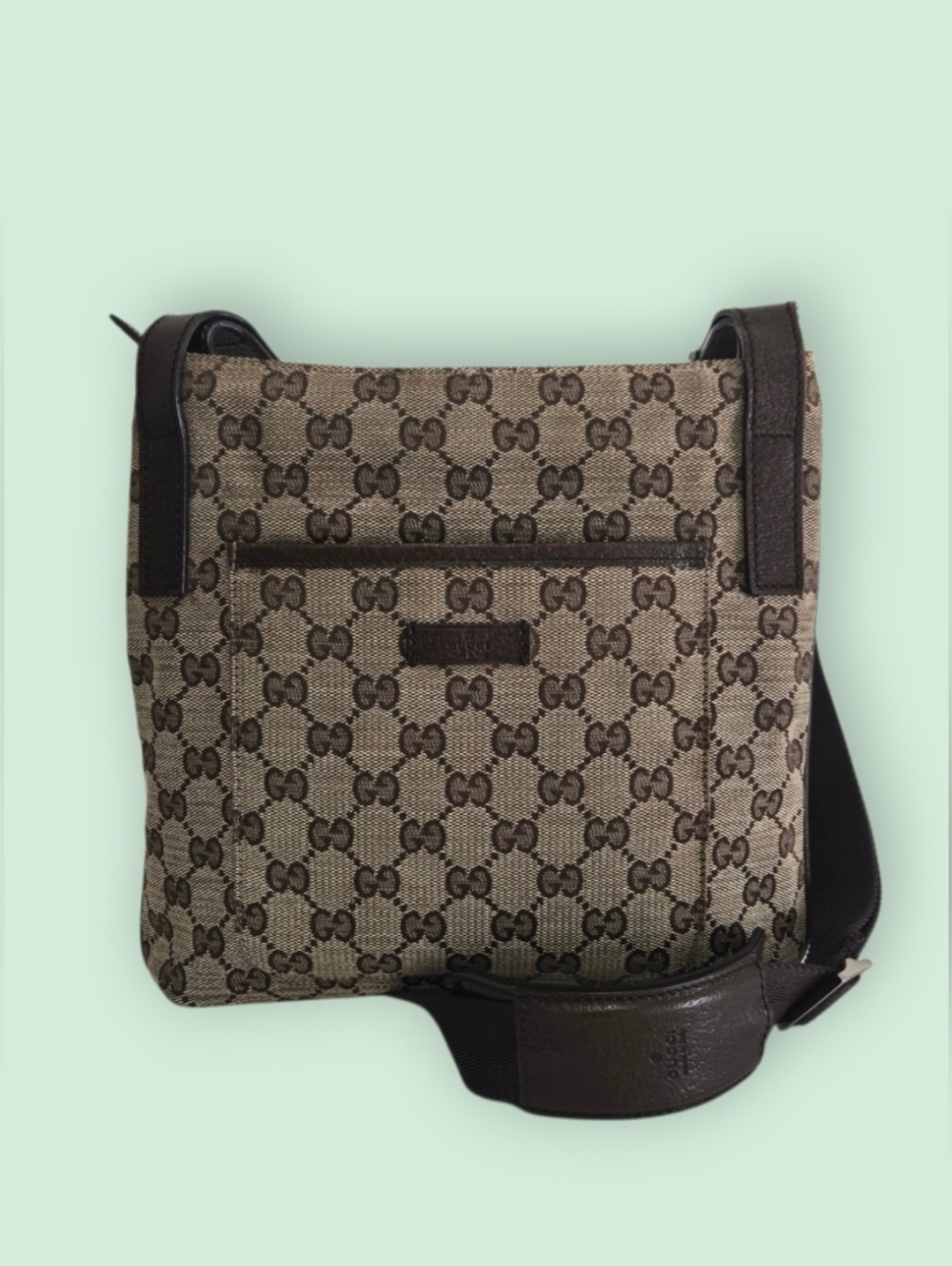 Gucci GG Canvas Messenger/Shoulder Bag + Dustbag-EUC